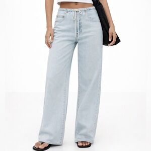 $320 DAZE Elegant Light Blue Flare Jeans High Waisted Denim 28 NWT